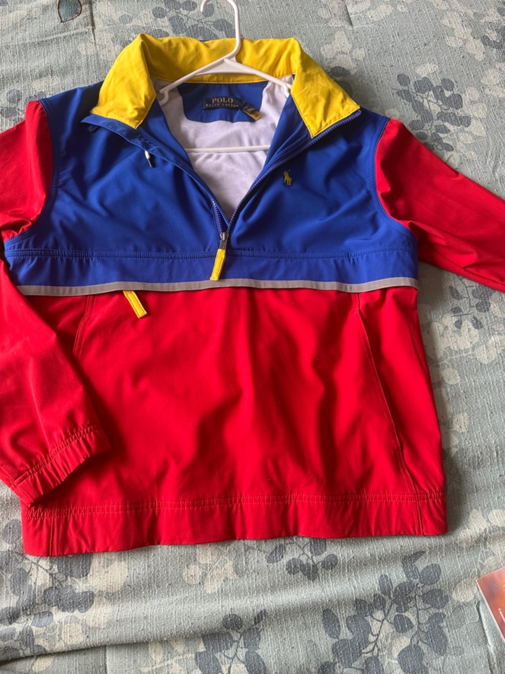 Polo by Ralph Lauren Colorblock Pullover Jacket in Red, Blue, Yellow